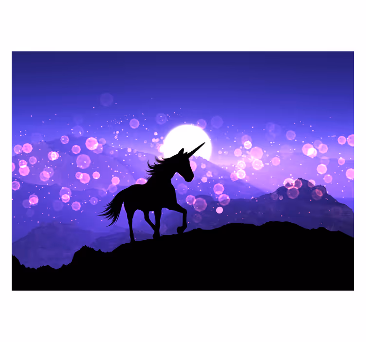 Rollo fenster kinderzimmer einhorn märchen wandbild - TenStickers