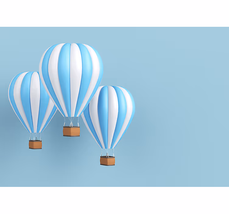 Rollo fenster kinderzimmer heißluftballon weiß blau - TenStickers