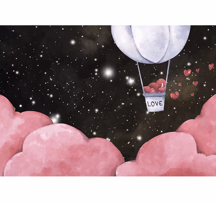 Rollo fenster kinderzimmer romantische ballonillustration - TenStickers