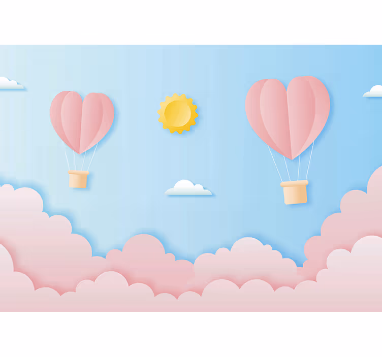 Rollo fenster kinderzimmer mit design von papier-luftballons - TenStickers