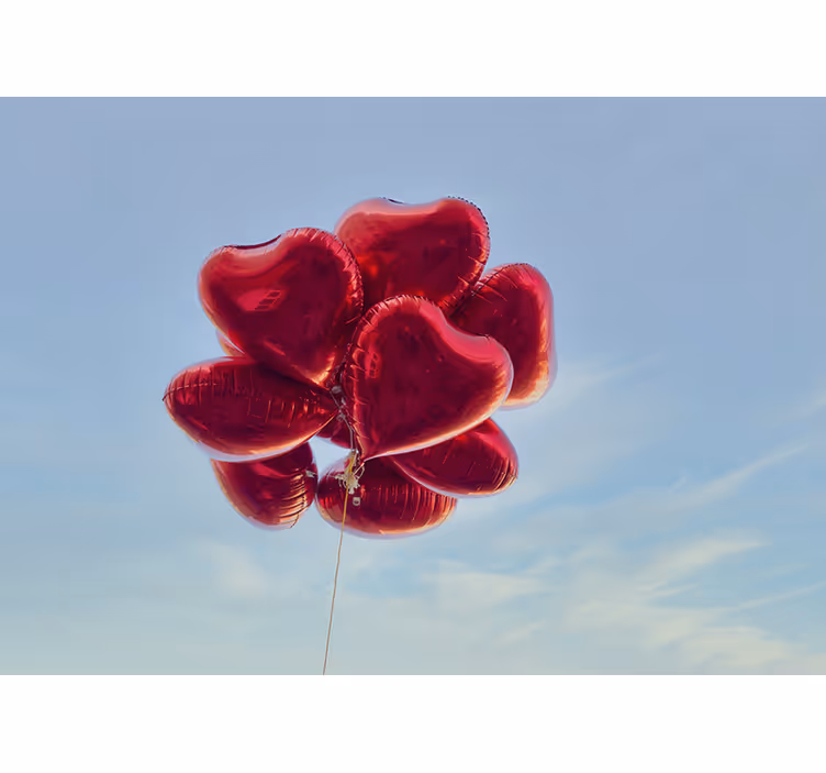 Rollo fenster kinderzimmer mit roten herzballons vintage - TenStickers