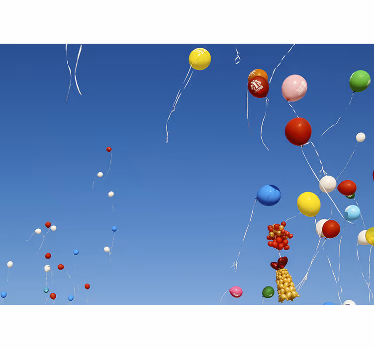 Rollo fenster kinderzimmer helle luftballons am himmel - TenStickers