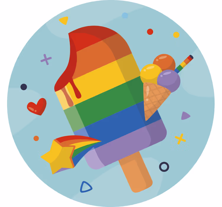 Rollo fenster kinderzimmer eis am stiel regenbogen - TenStickers