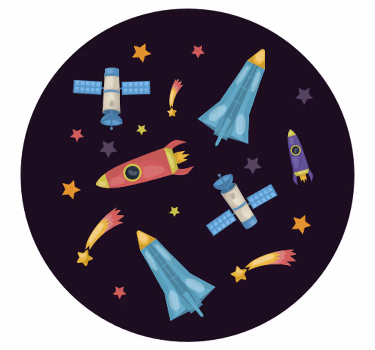 Rollo fenster kinderzimmer raketen und planeten - TenStickers
