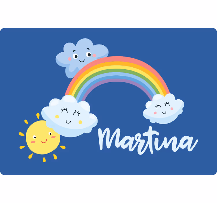 Rollo fenster kinderzimmer mit wolken und regenbogen - TenStickers