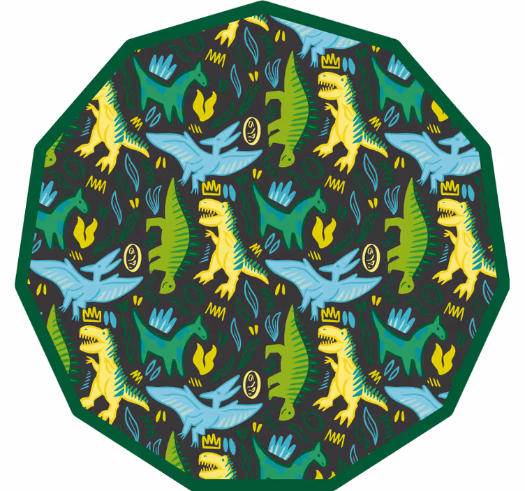 Rollo fenster kinderzimmer mit grünem dinosaurier-muster - TenStickers