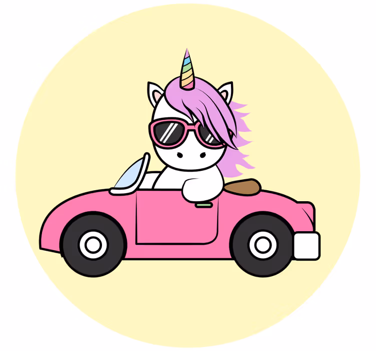 Rollo fenster kinderzimmer mit coolem einhorn fahren - TenStickers