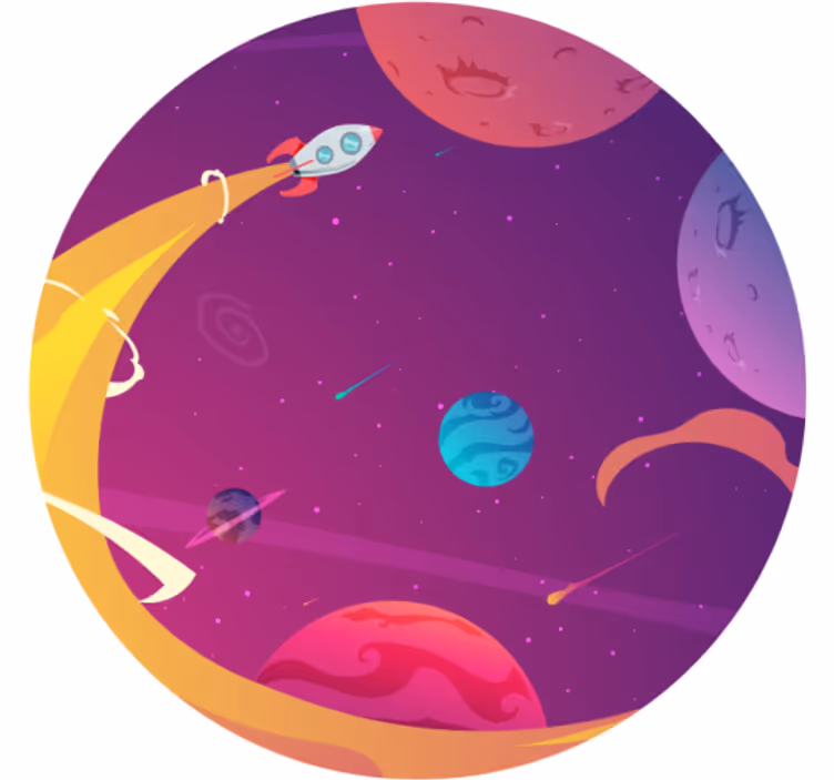 Rollo fenster kinderzimmer mit cartoon-rakete im all - TenStickers