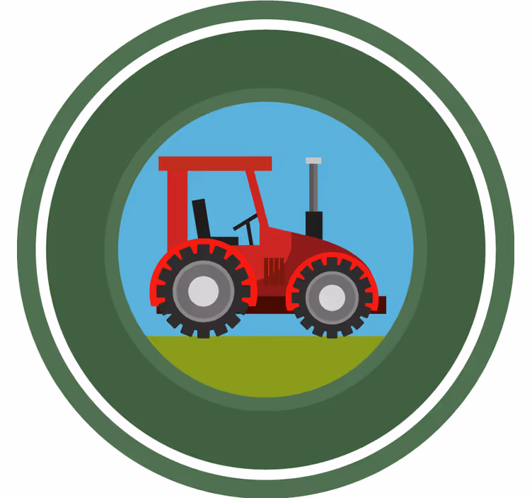 Rollo fenster kinderzimmer grüner kreis traktor - TenStickers