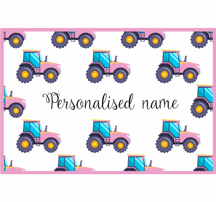 Rollo fenster kinderzimmer mit pinkem traktor - TenStickers
