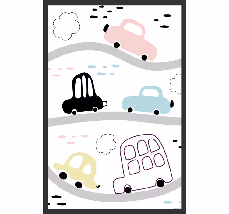 Rollo fenster kinderzimmer mit fahrzeugen und straßen - TenStickers