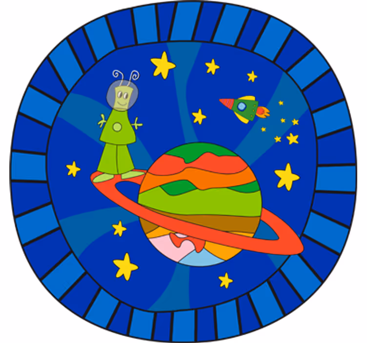Rollo fenster kinderzimmer grünes alien-vinyl - TenStickers