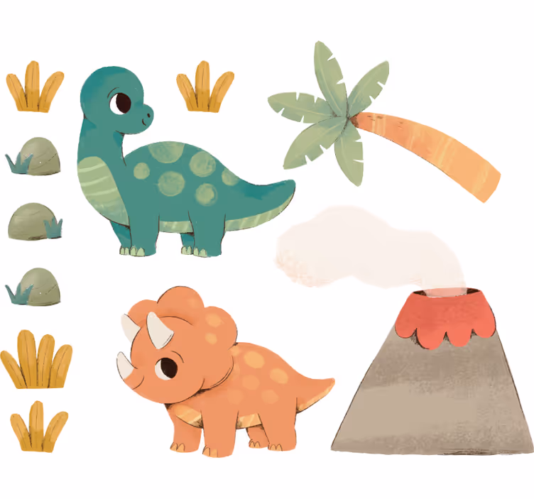 Rollo fenster kinderzimmer aquarell dinosaurier - TenStickers