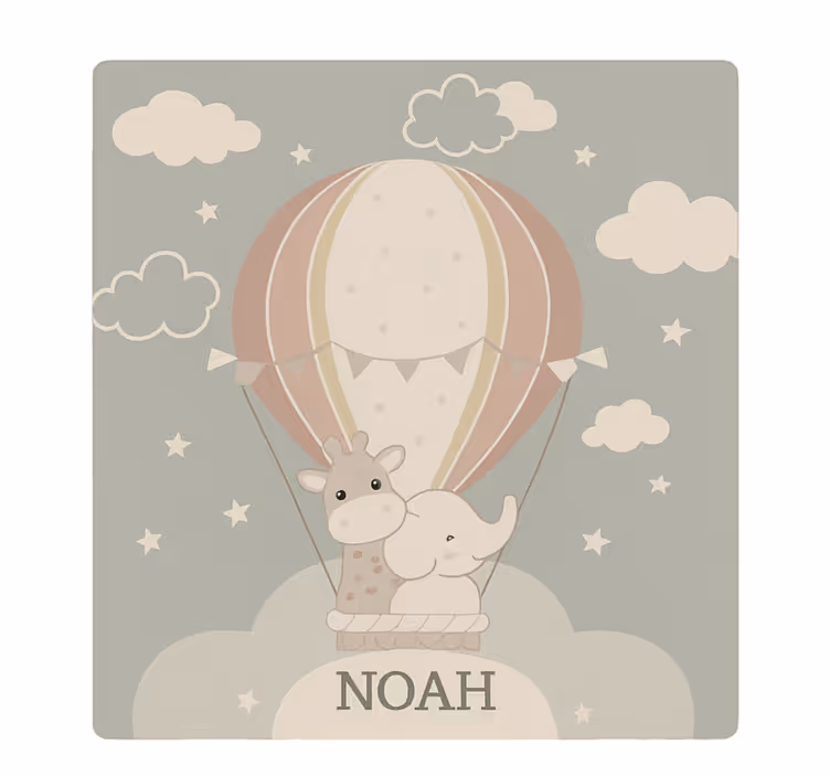 Rollo fenster kinderzimmer pastell luftballon mit name - TenStickers