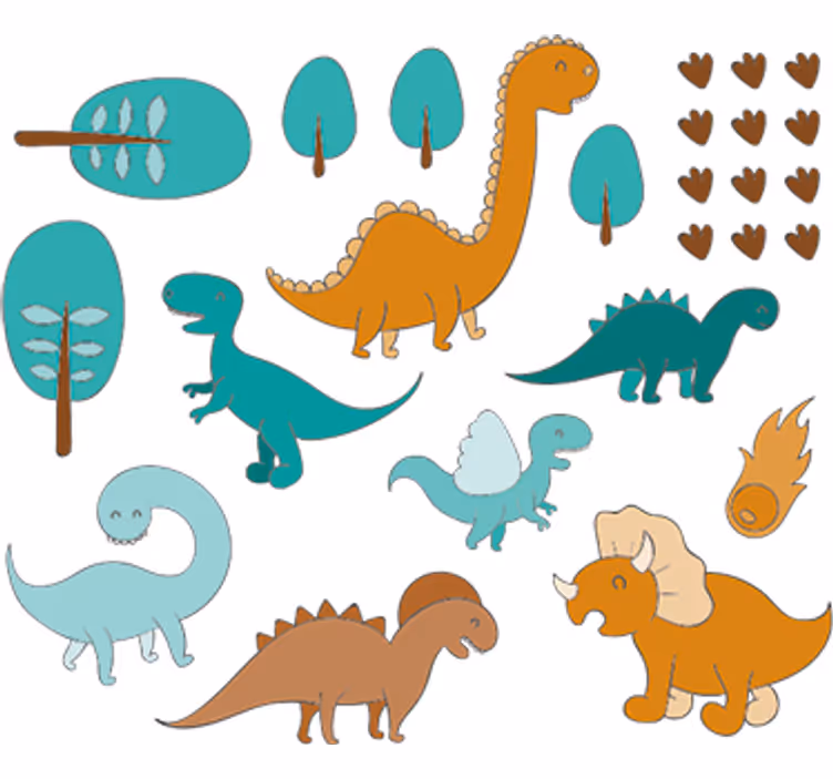 Rollo fenster kinderzimmer mit dinosaurier stickern - TenStickers