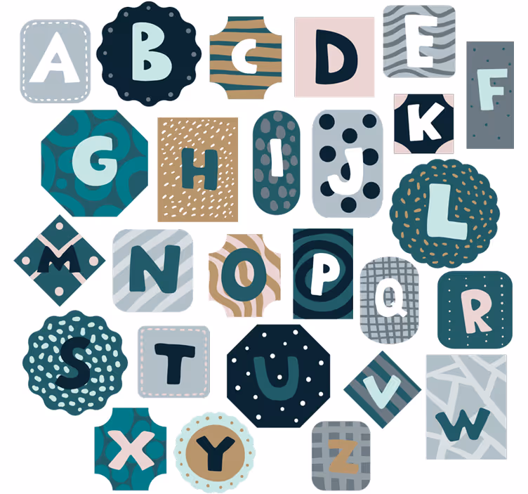Rollo fenster kinderzimmer mit nordischem alphabet aufkleber - TenStickers
