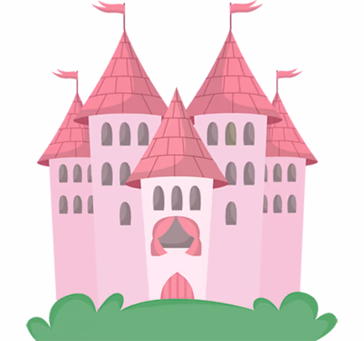 Rollo fenster kinderzimmer rosa schloss - TenStickers