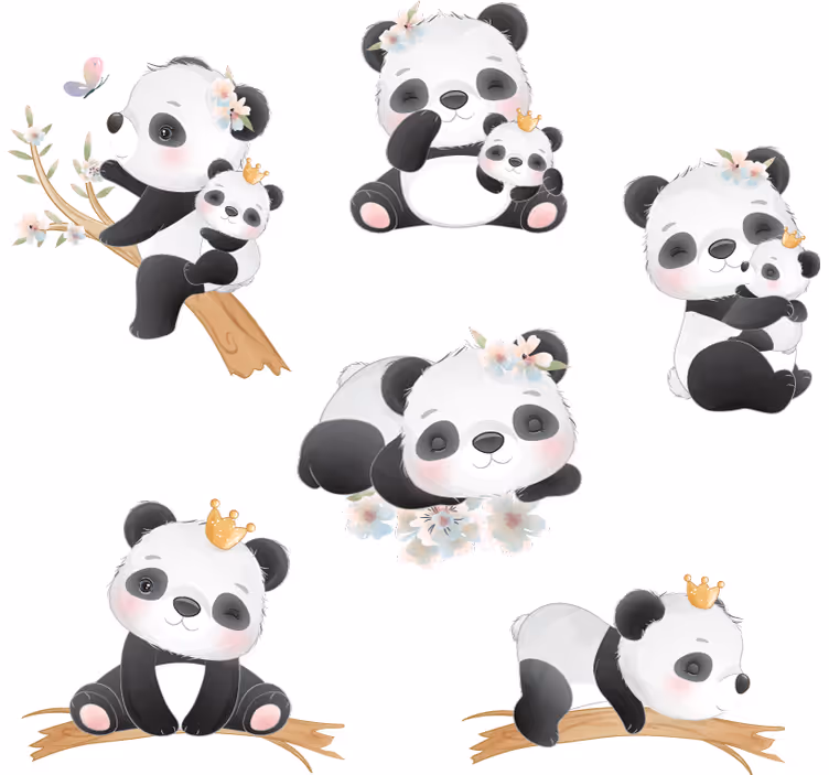 Rollo fenster kinderzimmer panda leben - TenStickers