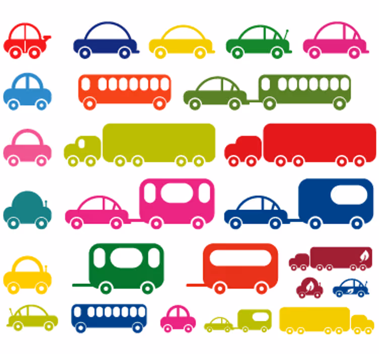 Rollo fenster kinderzimmer fahrzeugstickersammlung - TenStickers