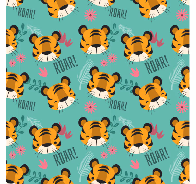 Rollo fenster kinderzimmer tiger muster - TenStickers