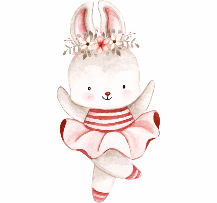 Rollo fenster kinderzimmer ballerina hase in rosen - TenStickers