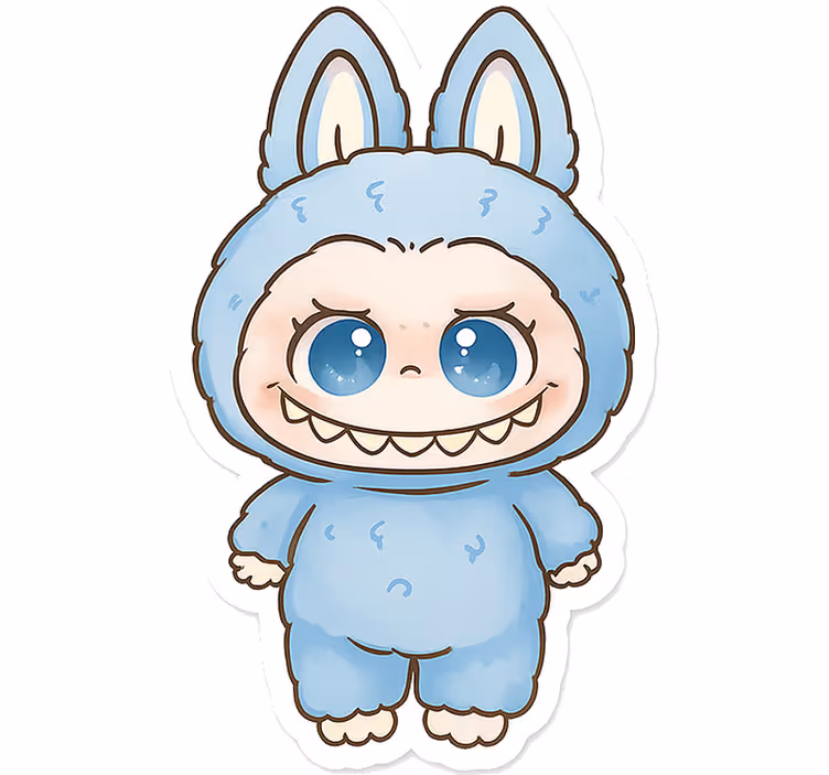 Rollo fenster kinderzimmer mit blauer monsterpuppe - TenStickers