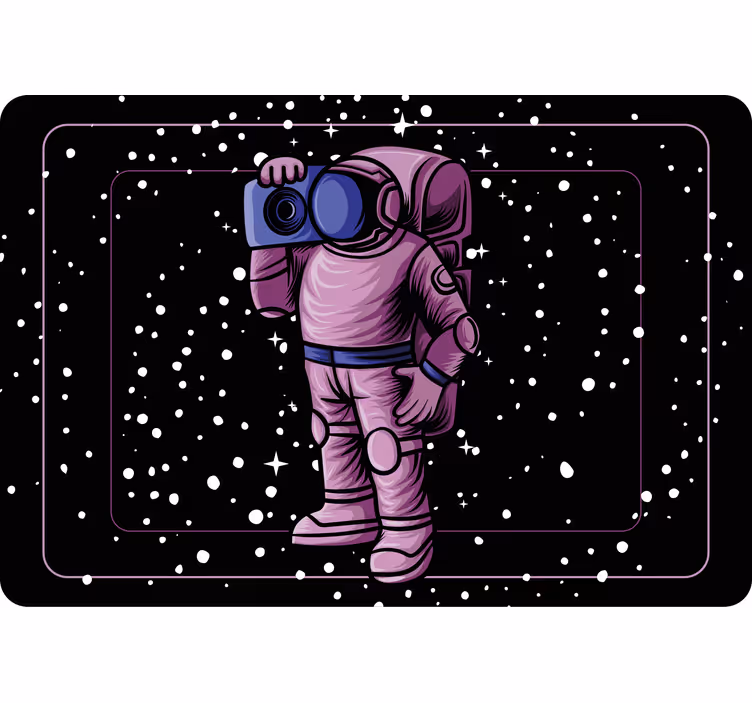 Rollo fenster kinderzimmer astronaut mit radiokassette - TenStickers