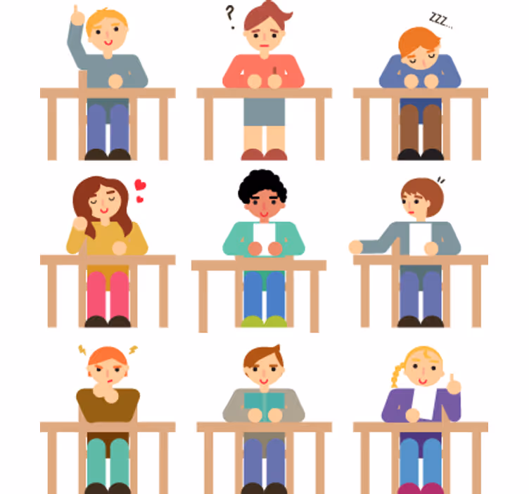 Rollo fenster kinderzimmer schülersticker am tisch - TenStickers