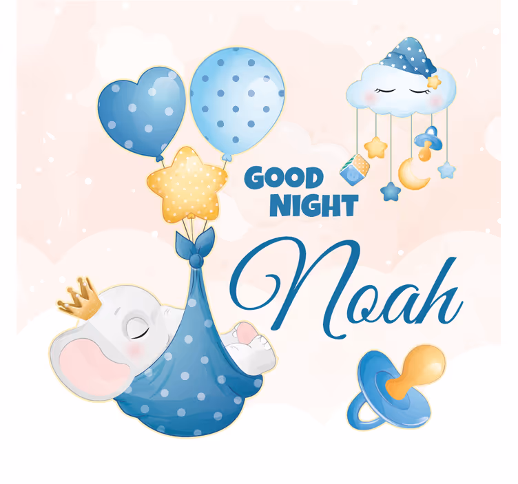 Rollo fenster kinderzimmer niedlicher elefant mit name - TenStickers