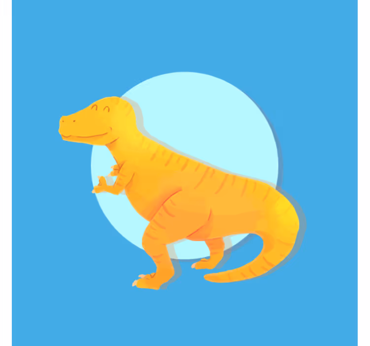 Rollo fenster kinderzimmer mit gelbem t-rex - TenStickers