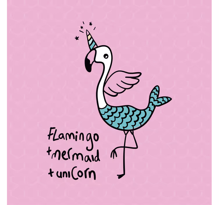 Rollo fenster kinderzimmer mit süßer flamingo-illustration - TenStickers