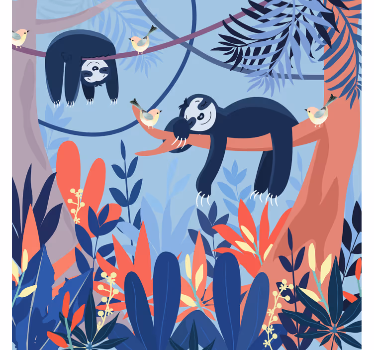Rollo fenster kinderzimmer schlafende tiere im wald - TenStickers