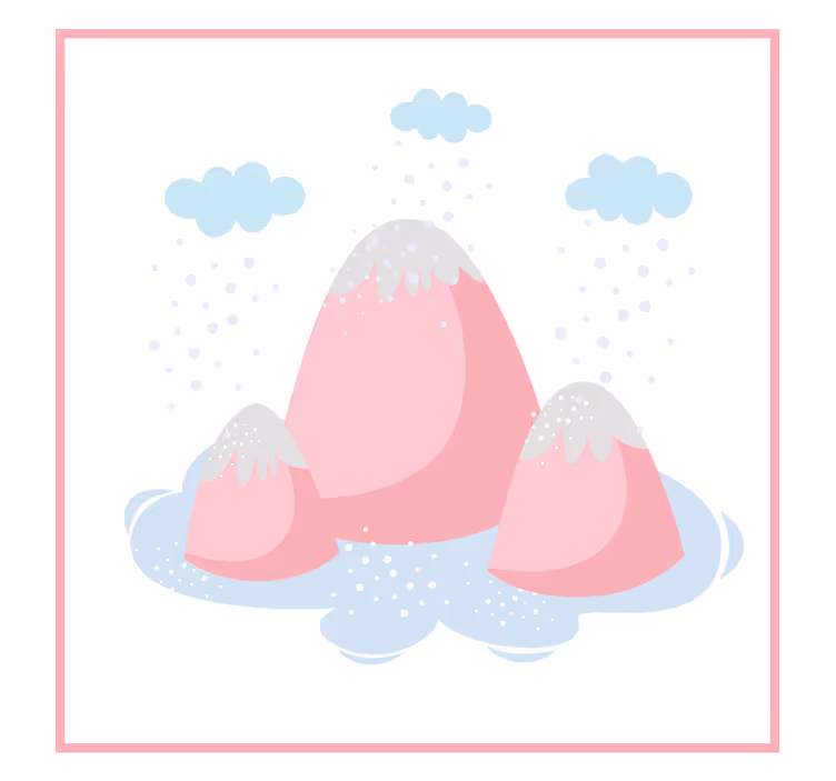 Rollo fenster kinderzimmer rosa berge mit regentropfen - TenStickers