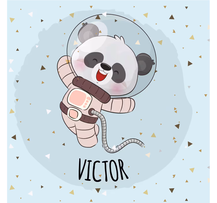 Rollo fenster kinderzimmer süßer panda mit namen - TenStickers