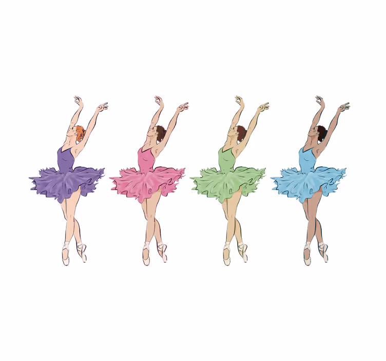 Rollo fenster kinderzimmer bunte balletttänzer - TenStickers