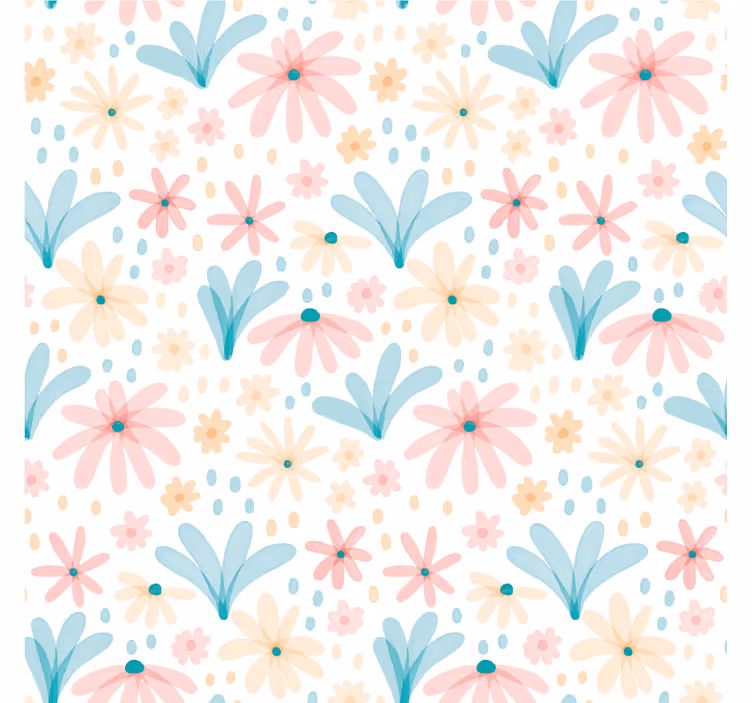 Rollo fenster kinderzimmer mit blumenmuster in pastell - TenStickers