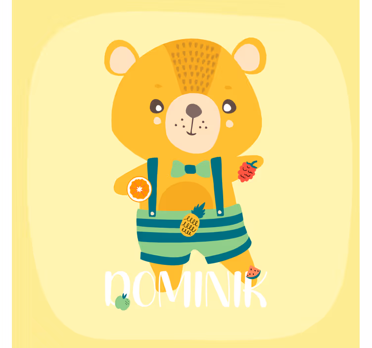 Rollo fenster kinderzimmer teddy mit persönlichem namen - TenStickers