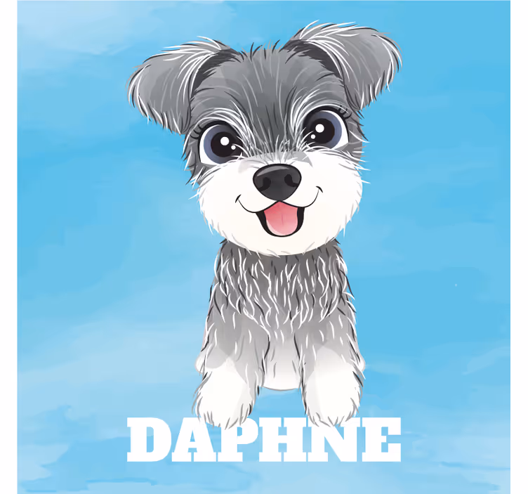 Rollo fenster kinderzimmer schnauzer illustration mit name - TenStickers