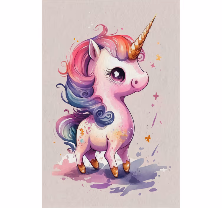 Rollo fenster kinderzimmer aquarell einhorn - TenStickers