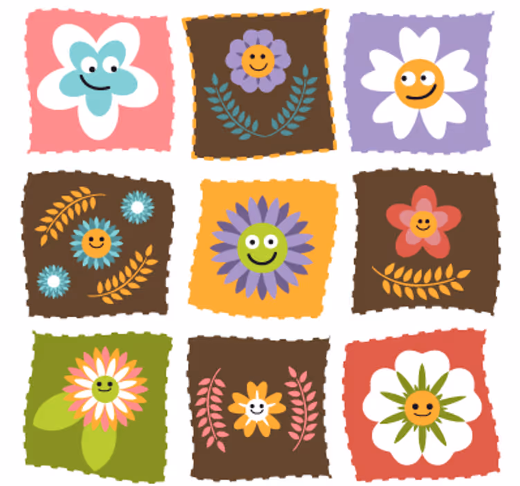 Rollo fenster kinderzimmer mit floralem kindermotiv - TenStickers