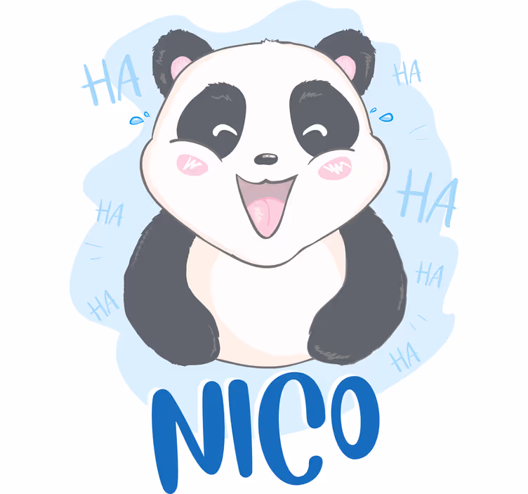 Rollo fenster kinderzimmer baby panda überrascht mit namen - TenStickers