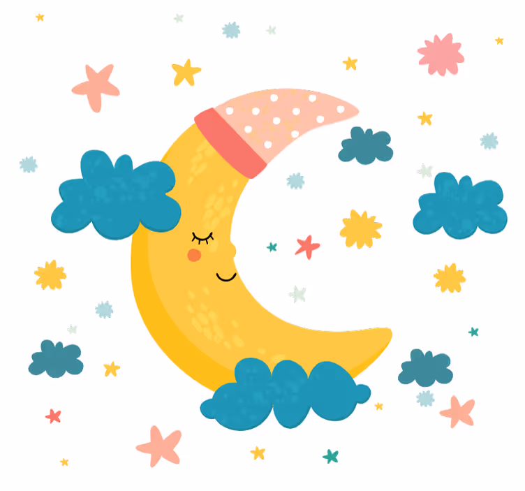Rollo fenster kinderzimmer gemütlicher mond und sterne - TenStickers