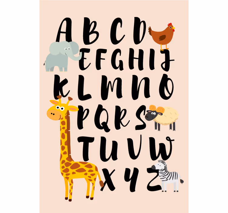 Rollo fenster kinderzimmer mit tieren und alphabet - TenStickers