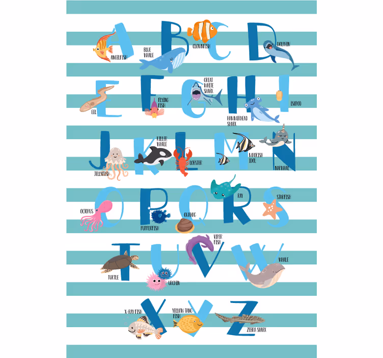 Rollo fenster kinderzimmer mit ozean alphabet - TenStickers