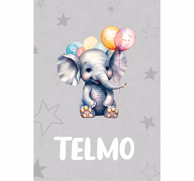 Rollo fenster kinderzimmer mit babyelefant und ballons - TenStickers