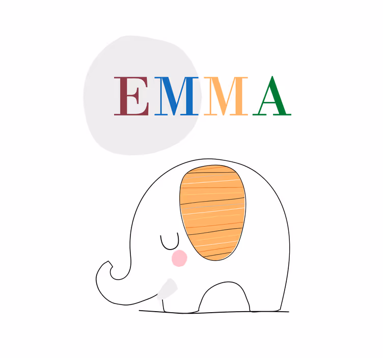 Rollo fenster kinderzimmer mit individuellem baby-elefanten - TenStickers