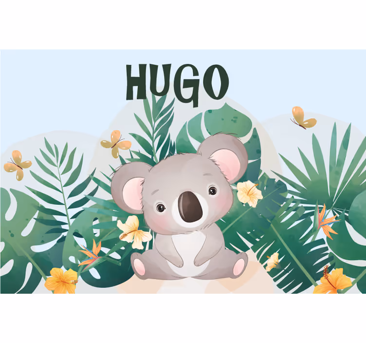 Rollo fenster kinderzimmer süßer koala für jungen mit name - TenStickers