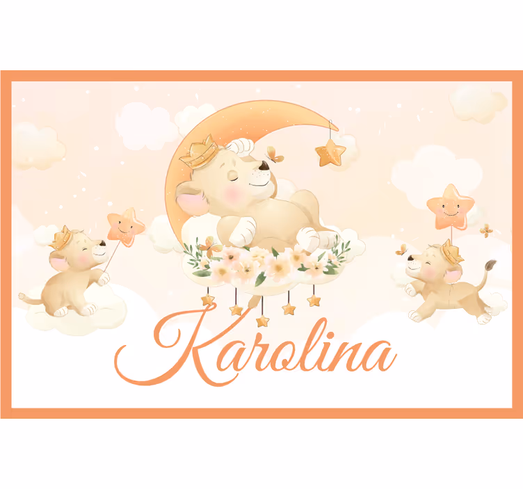 Rollo fenster kinderzimmer süßer löwe mit namen - TenStickers