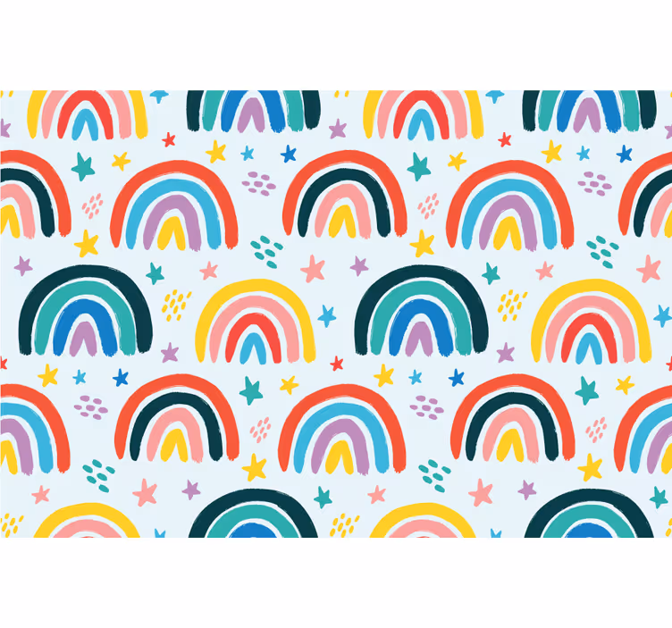 Rollo fenster kinderzimmer mit buntem regenbogenmuster - TenStickers