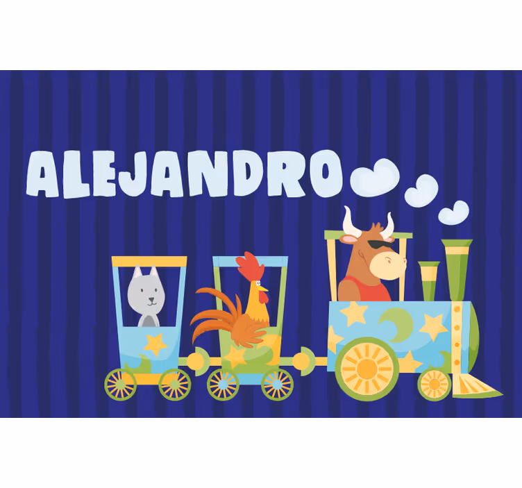 Rollo fenster kinderzimmer personalisierte zug platzmatte - TenStickers